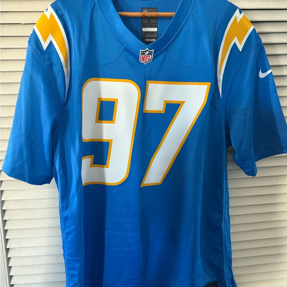 Nick bosa LA chargers NFL Blue Jersey with Black Label